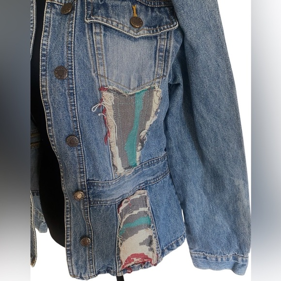PERISCOPE AUTHENTIC PS-3983 Embroidered Patch Denim Jacket Front/Back Medium - Picture 11 of 17
